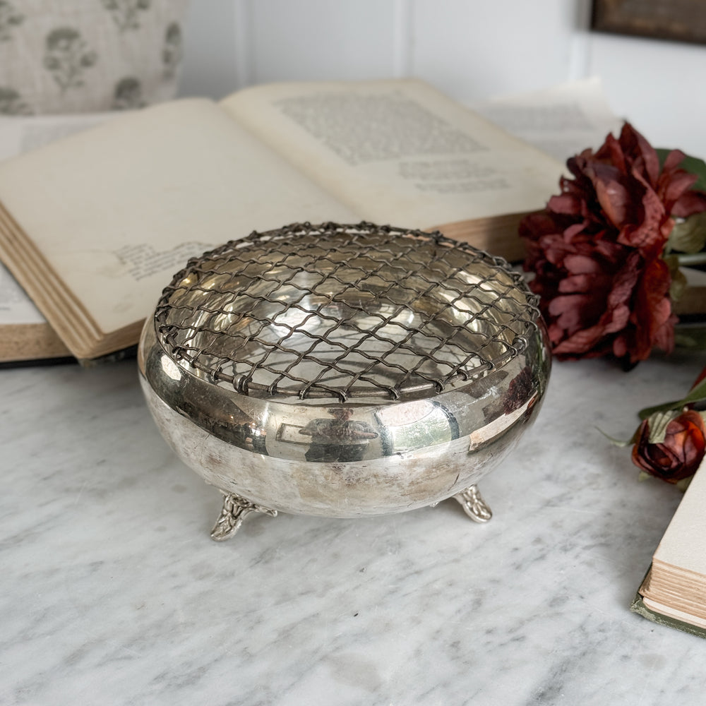 Vintage Silver Flower Frog
