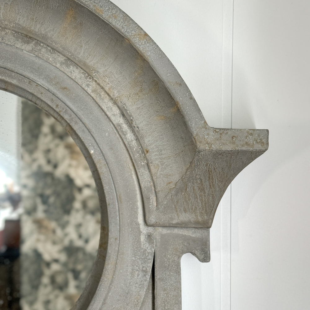 Zinc metal mansard style mirror I.