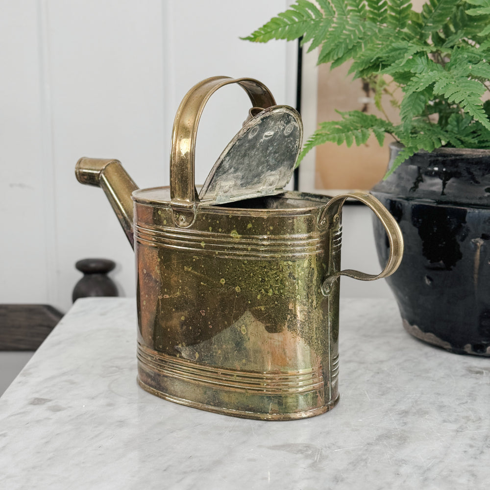 Vintage Brass English Hot Water Can