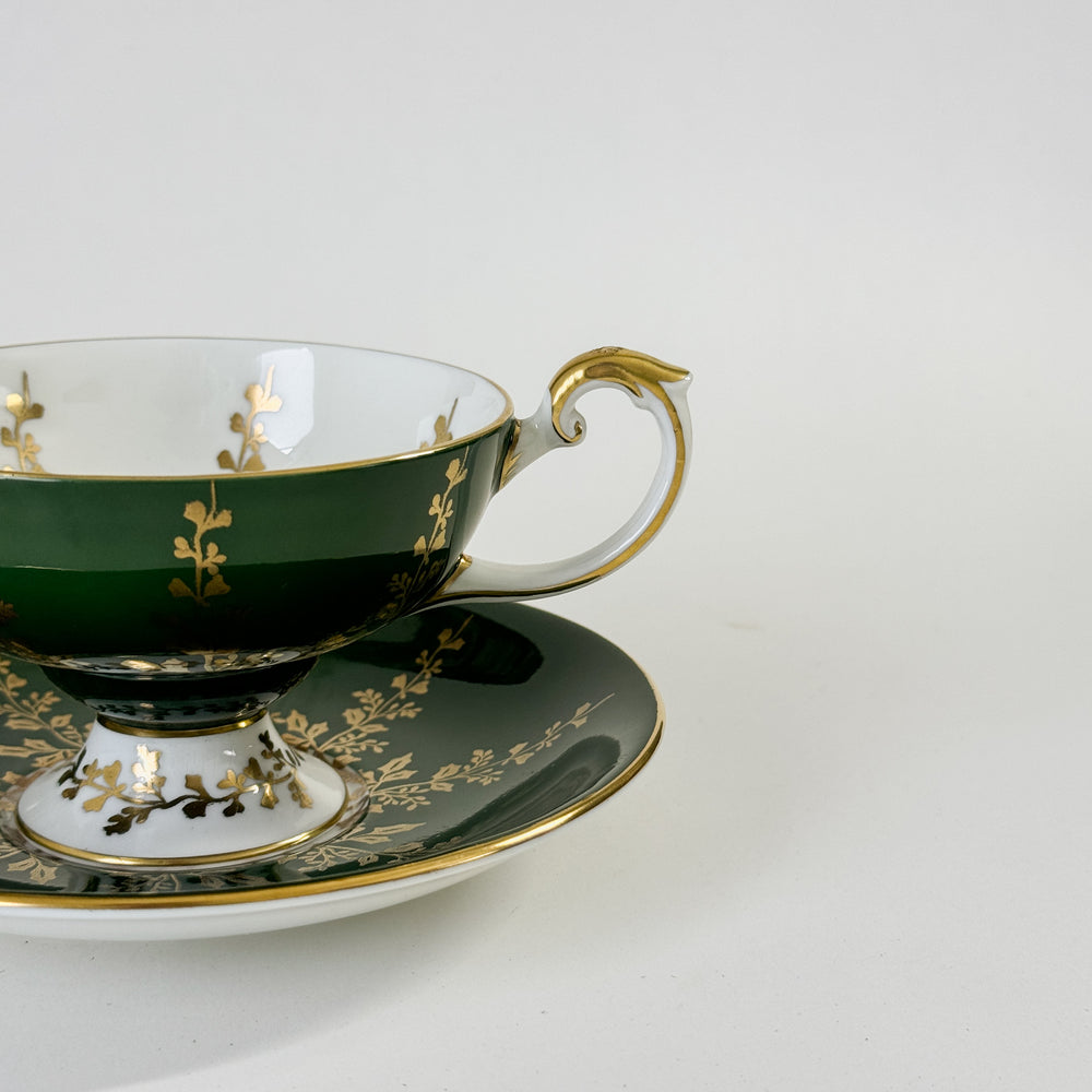 Vintage Green China Teacup and Saucer.