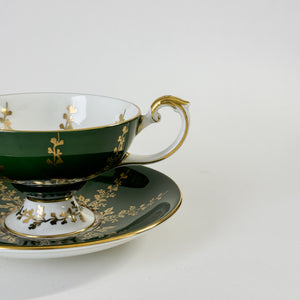 Vintage Green China Teacup and Saucer.