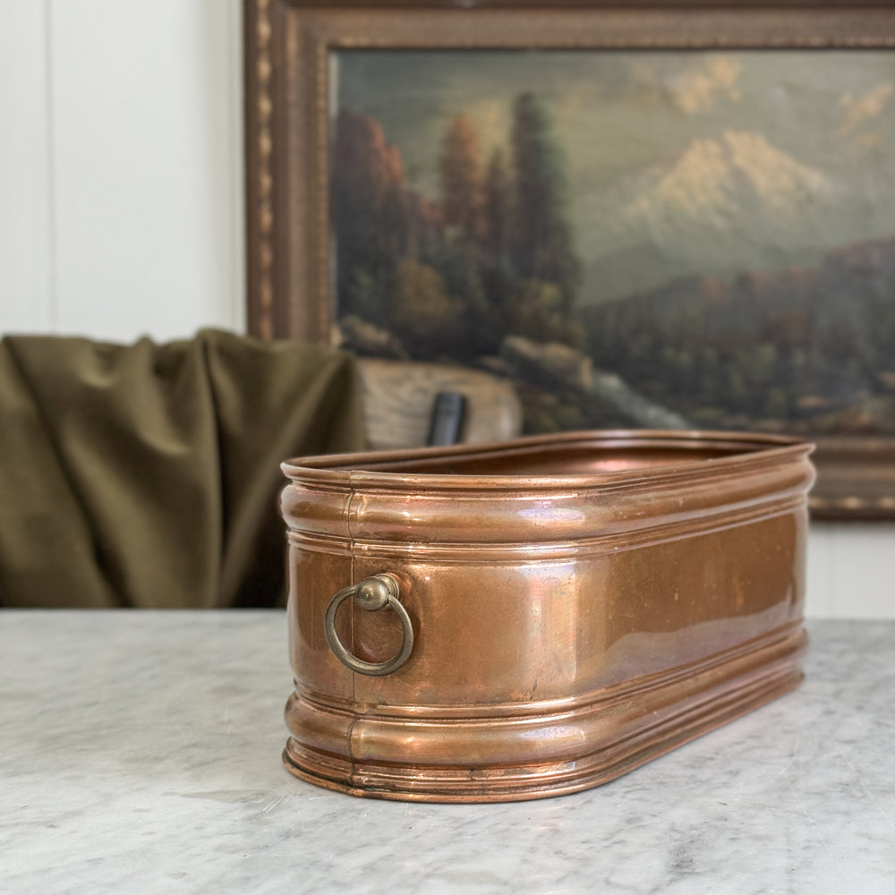 Vintage Long Copper Planter.
