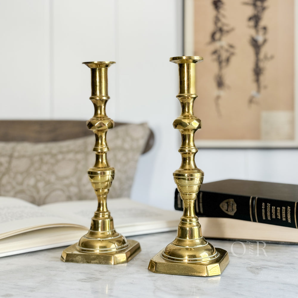 Vintage Brass Taper Pair