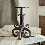 Vintage iron Brutalist candleholder