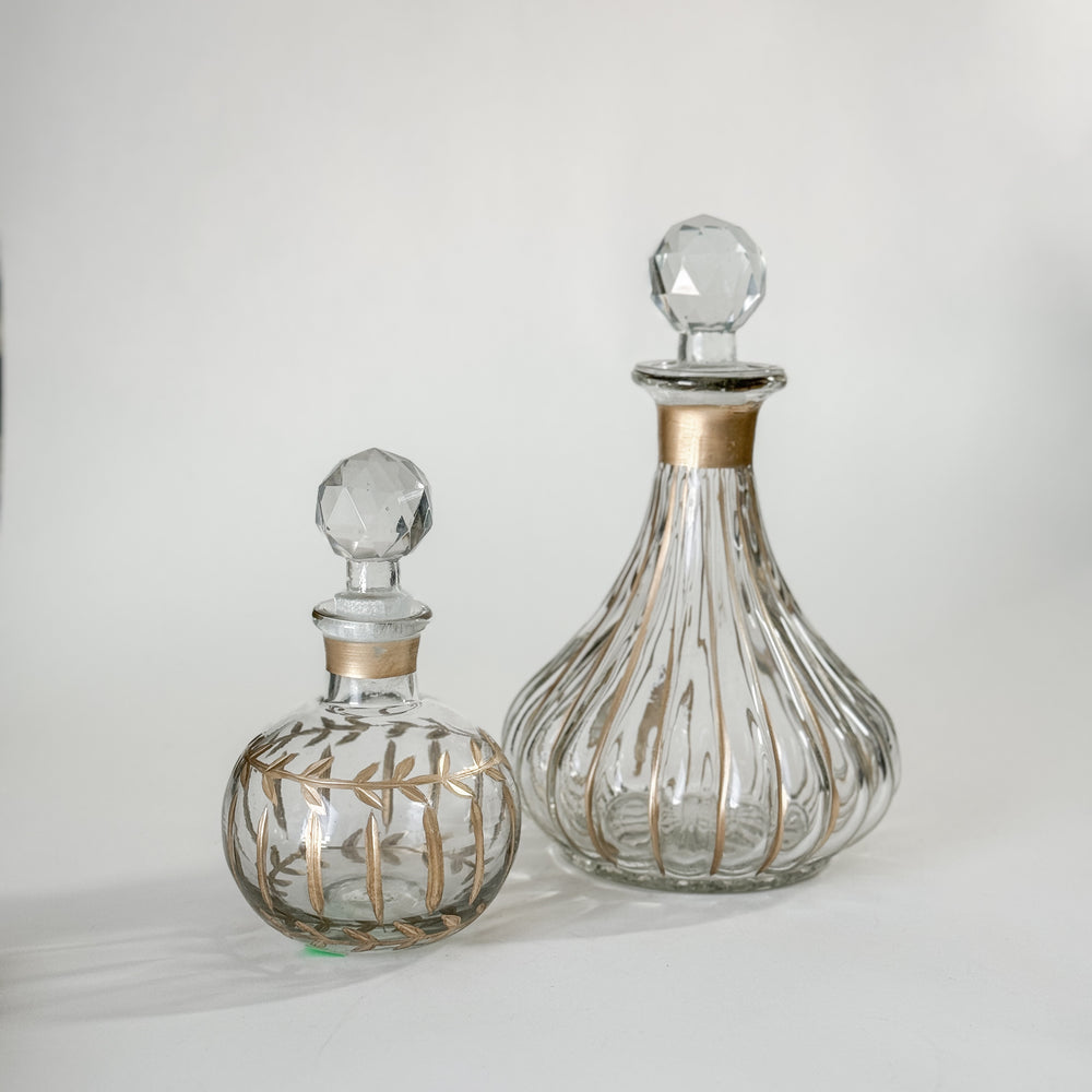 Golden Etched Apothecary Bottles