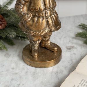 Gold Santa Candle Holder Figurine w/ votive
