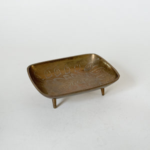 Vintage Small Brass Soap Tray.