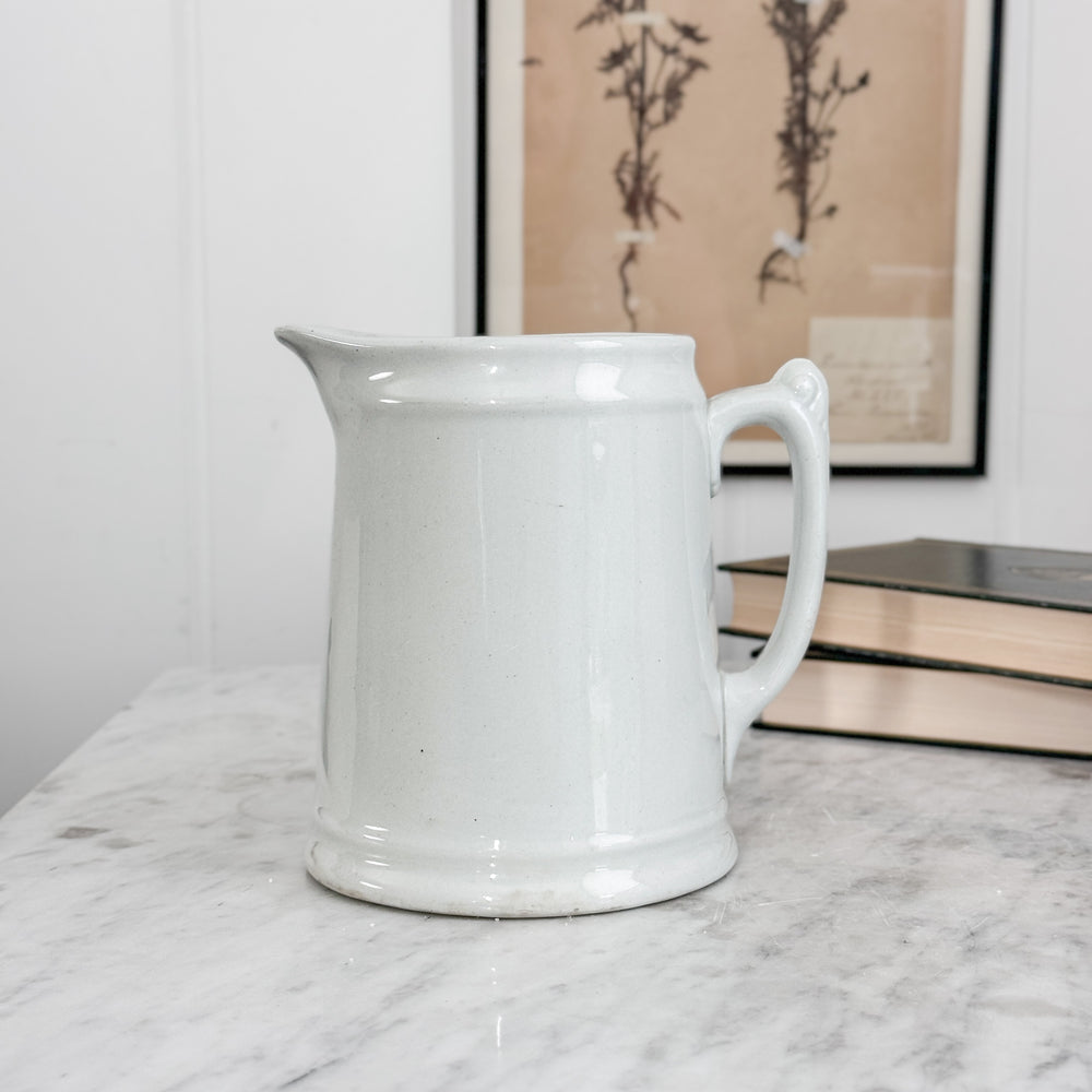 Antique white ironstone pitcher Johnson Bros - England