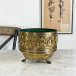 Vintage Raised English Brass Flower pot
