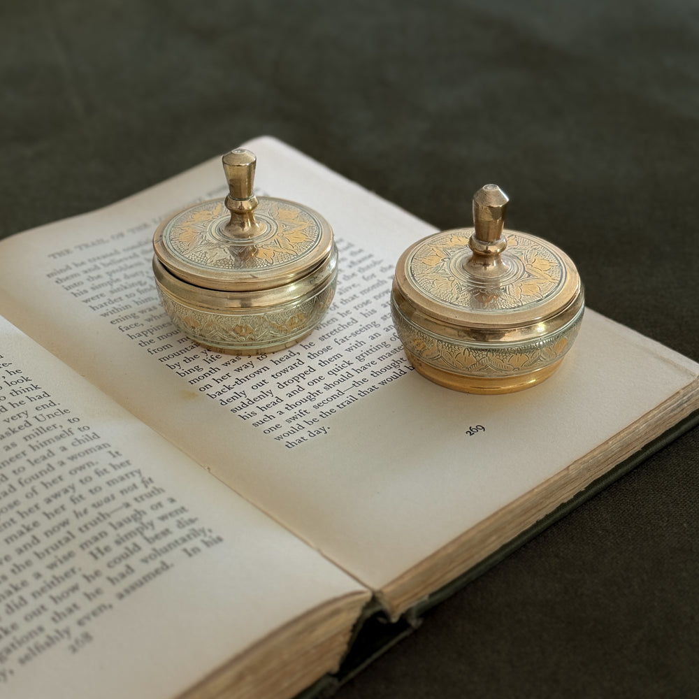 Vintage Brass Pooja Thali Vessels.