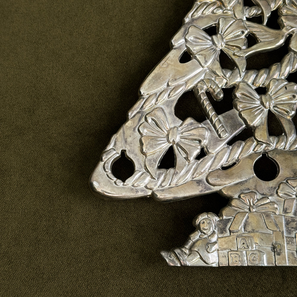 Vintage Silver plate Christmas Tree Trivet