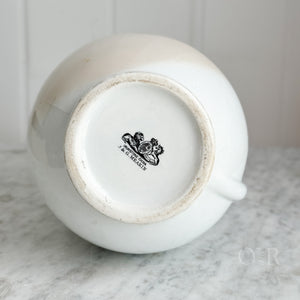 Antique white Ironstone pitcher- J &G Meakin