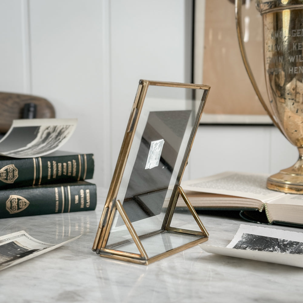 Gold Standing Glass Frame