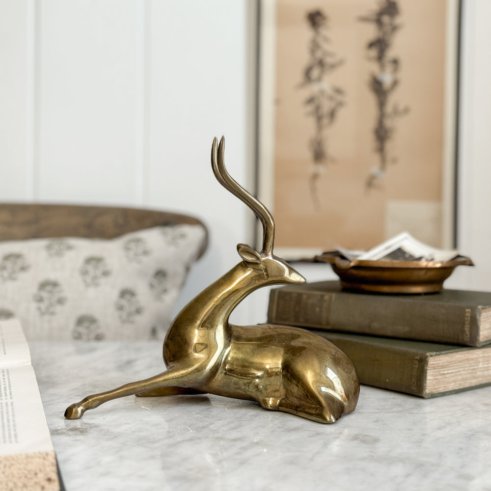Vintage Brass Antelope