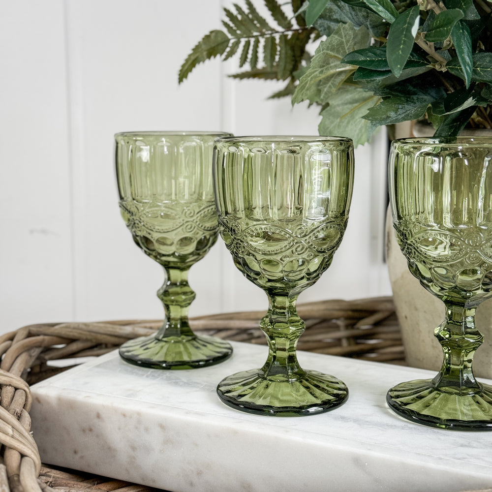 Green Garden Wine Glass.