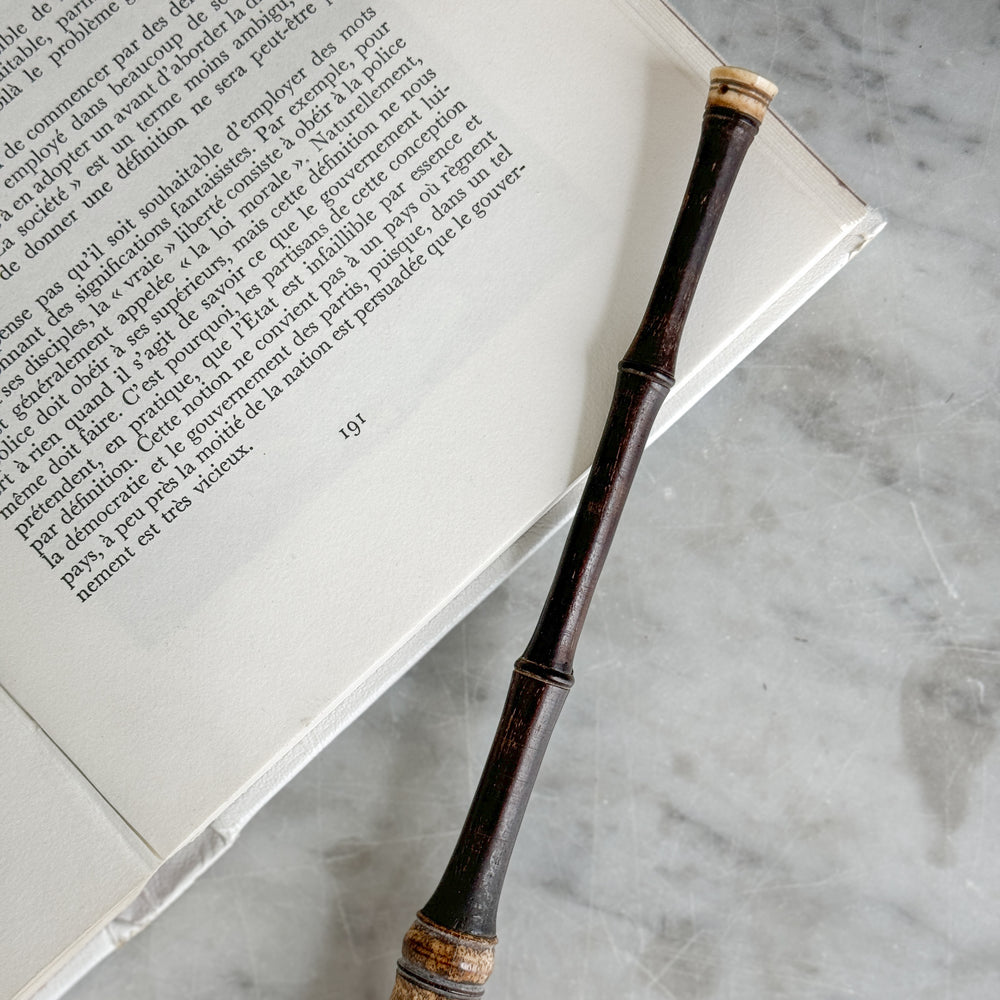 Vintage Thin Brown Wooden Handle Calligraphy Brush