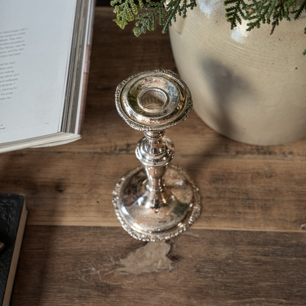 Vintage silverplate taper candleholder
