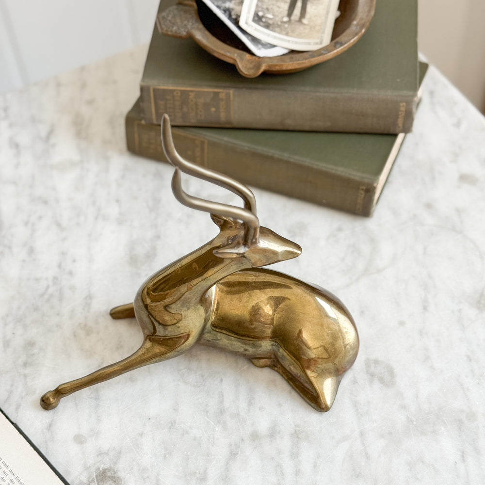 Vintage Brass Antelope