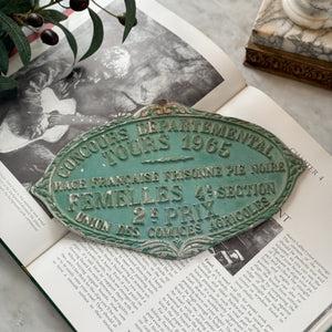 Vintage green cattle award 1965- FRANCE
