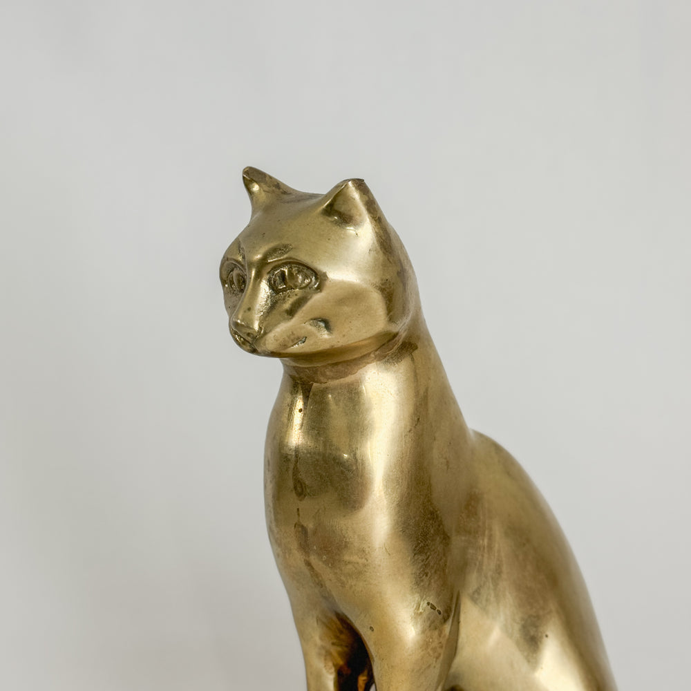 Vintage Brass Standing Cat