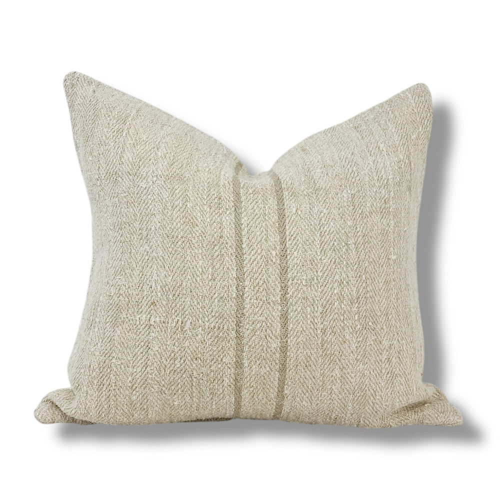 Tilly Grey 20" Grainsack Pillow Cover