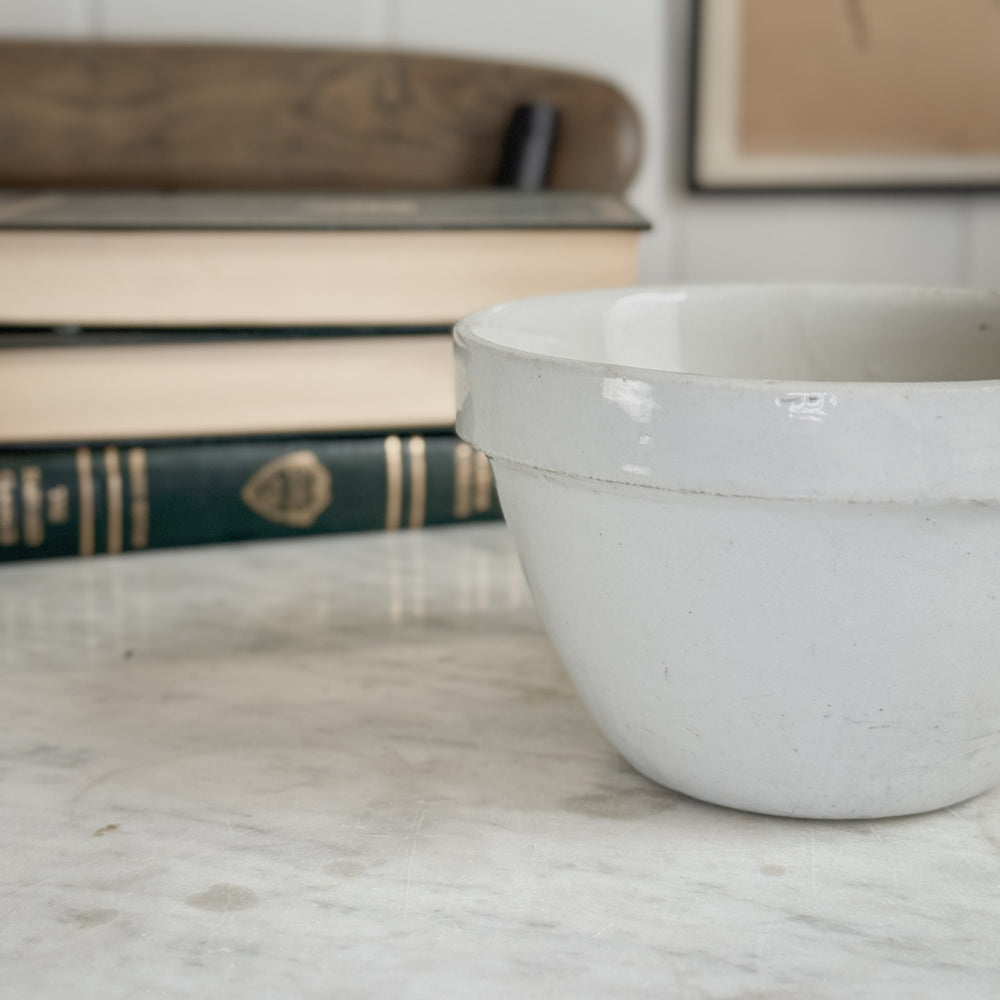 Antique ironstone pudding bowl -ENGLAND.