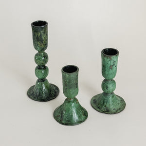 Il Prato green metal taper candleholder