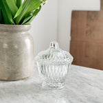 Vintage glass lidded jar.