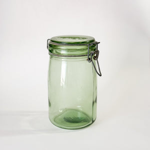 Vintage Medium Green Glass Jar - France