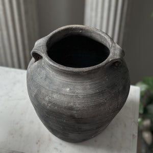 Vintage Black Pot with Handles