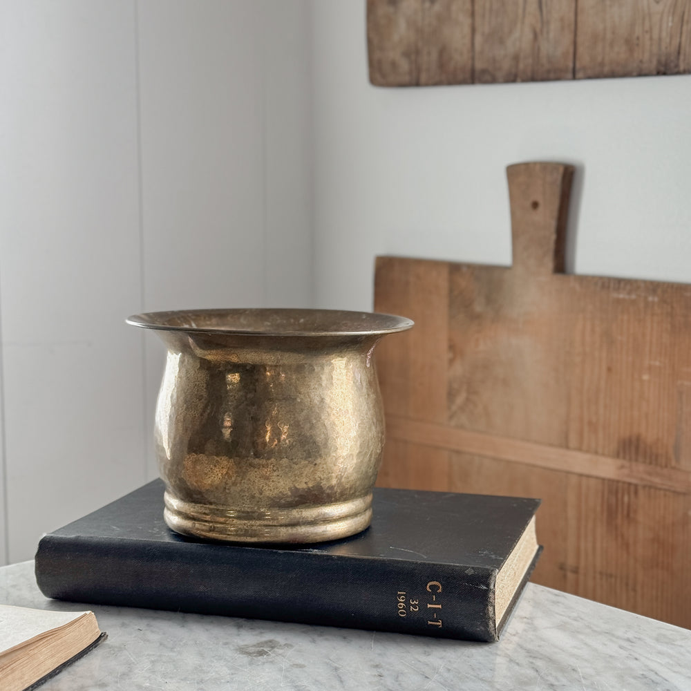 Vintage Brass Hammered Pot