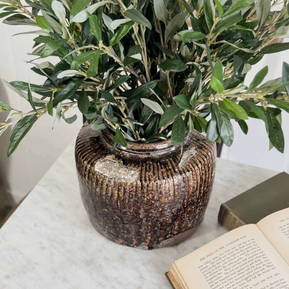 Vintage Brown Bean Pot II