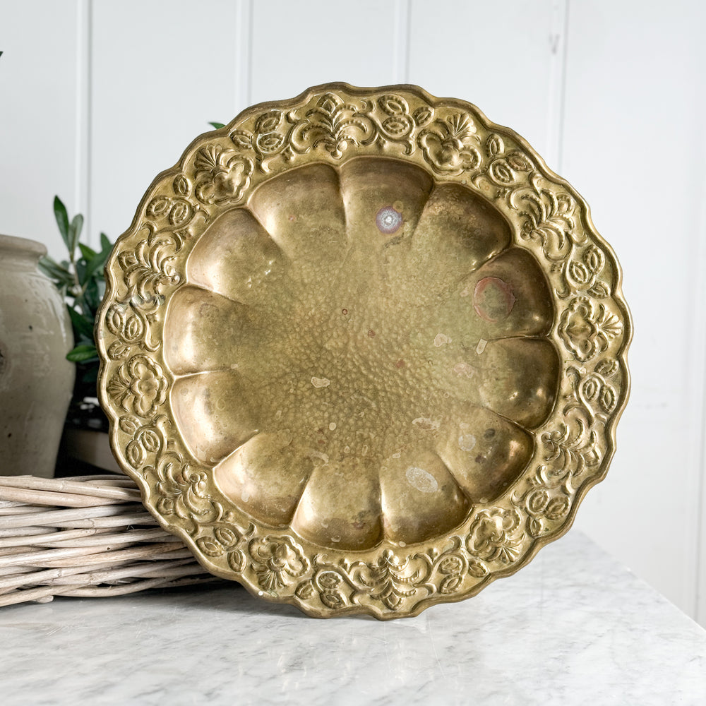 Vintage Brass Scallop Tray.