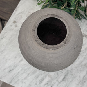 Vintage black pottery vase