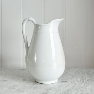Antique white Ironstone pitcher- J &G Meakin