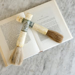 Vintage Calligraphy Brush- Green Carved