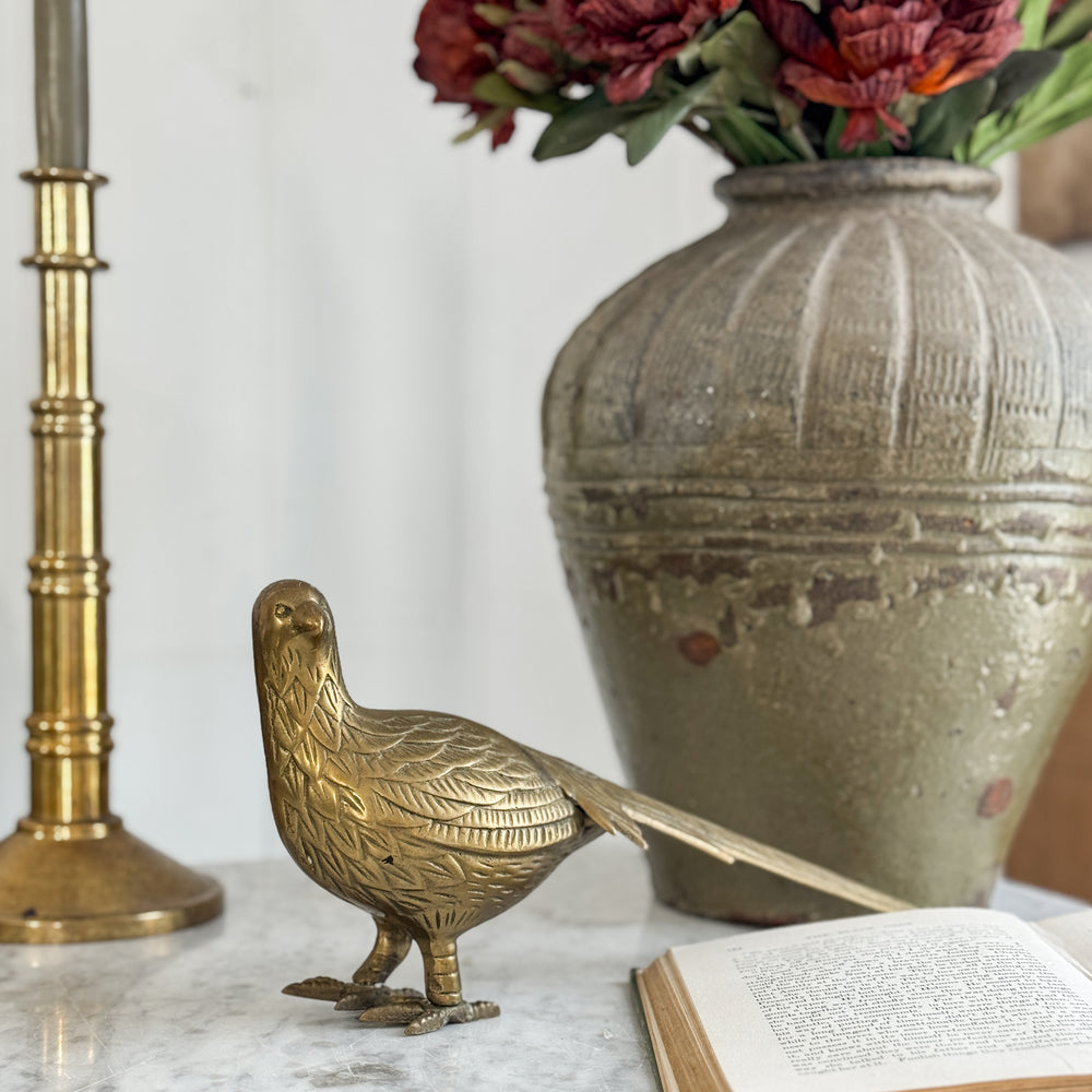 Vintage brass pheasant