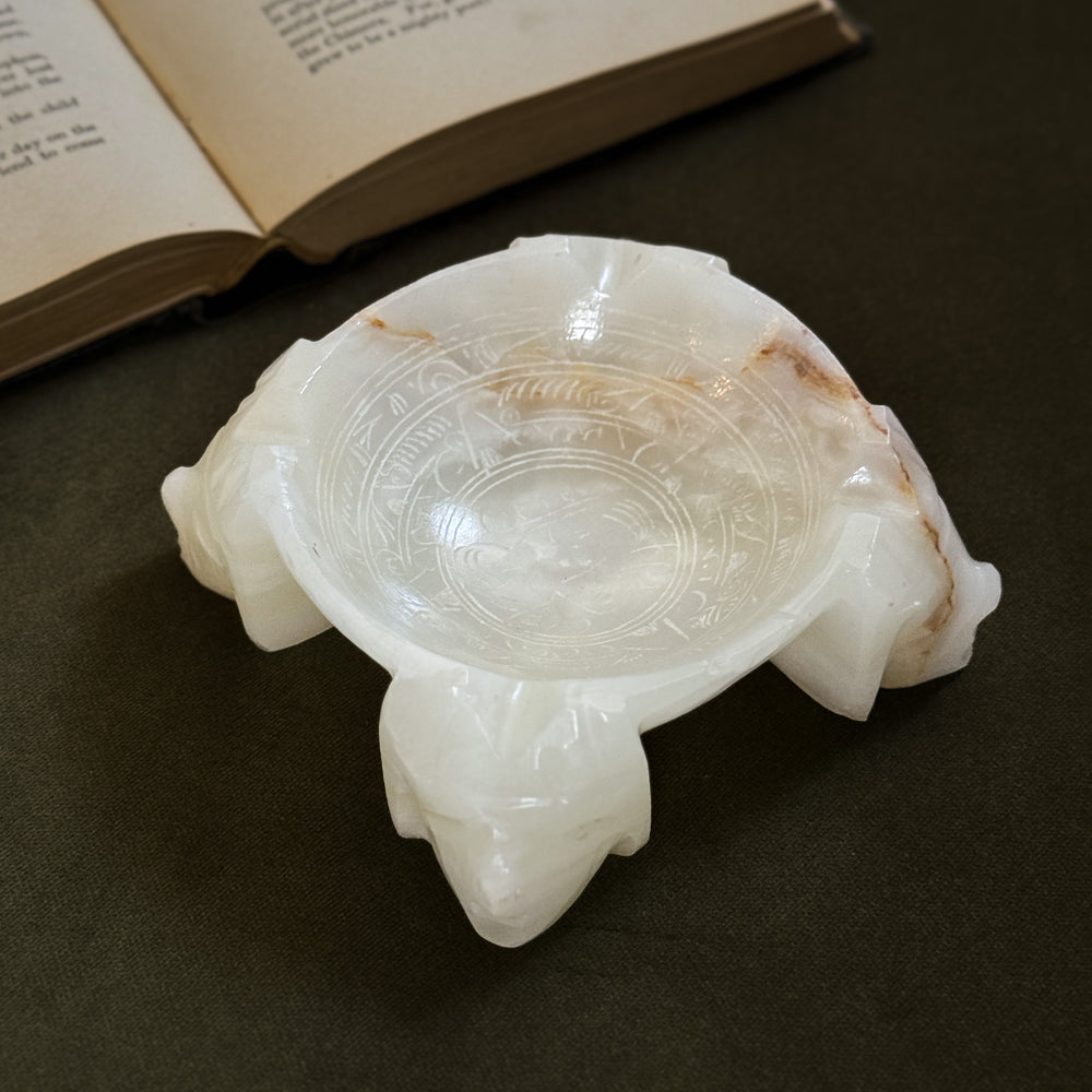 Vintage Carved Onyx Dish.