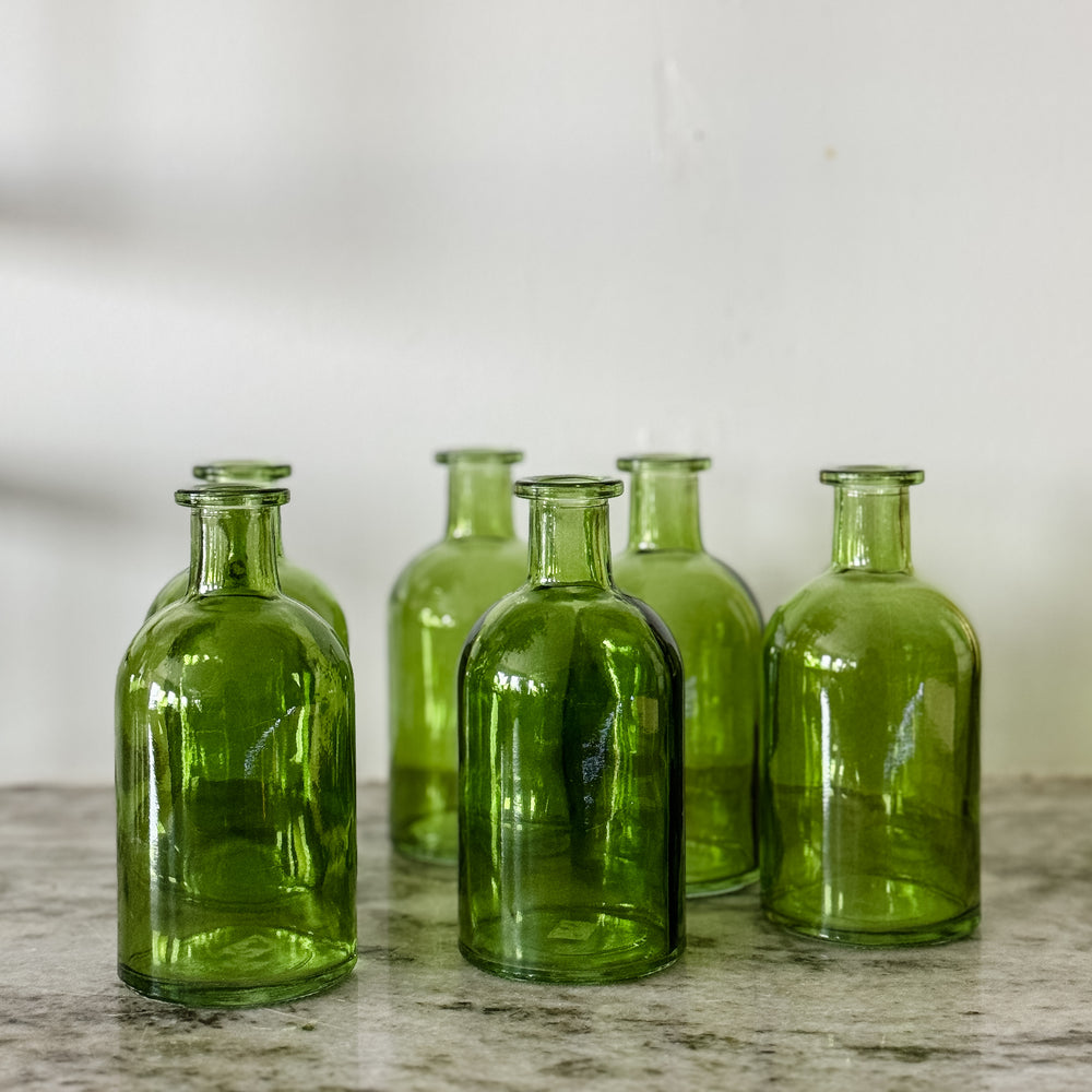 Green Bottle Bud Vase.