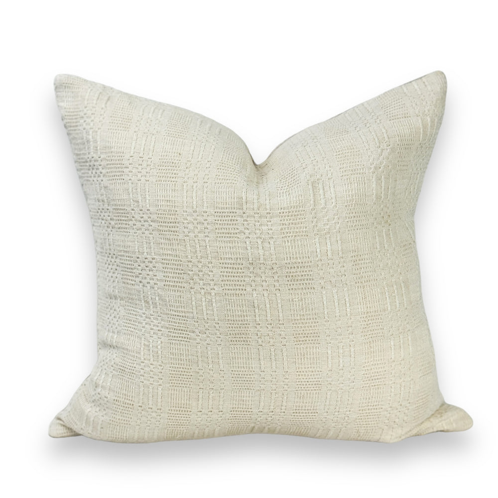 Emily 20" Woven Vintage linen Pillow Cover