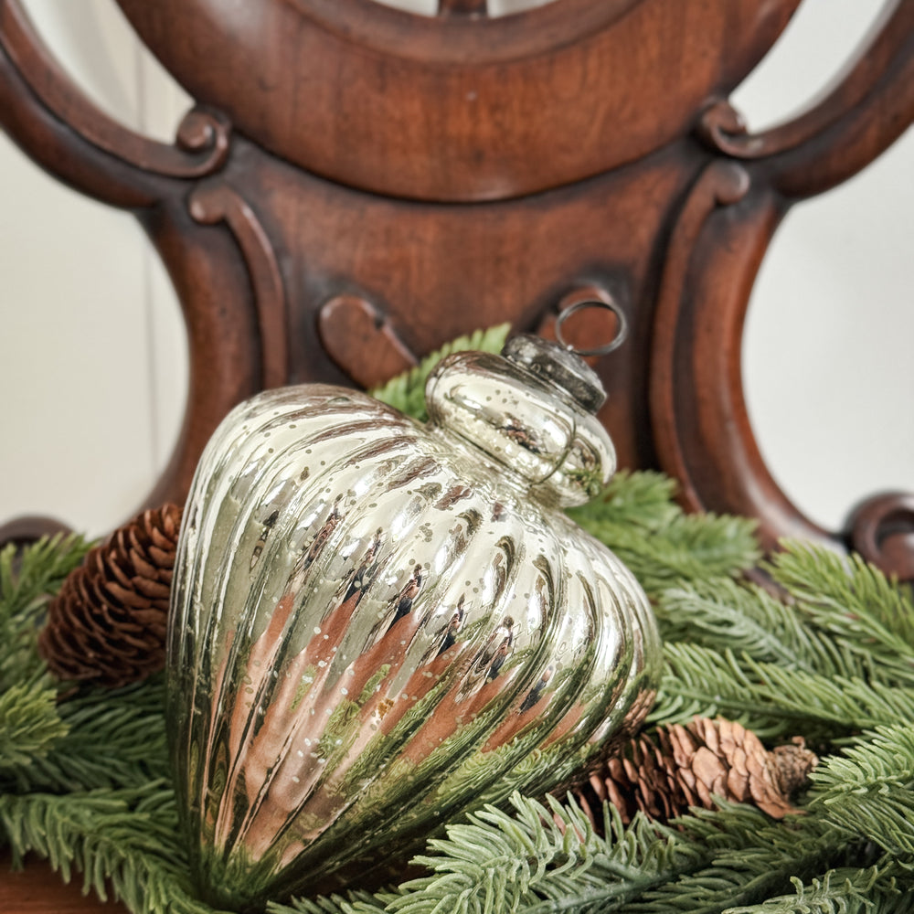 Large Glass Teardrop Mercury Ornament.