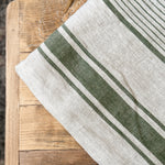Provence Green Stripe Linen Table Cloth