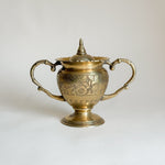 Vintage Brass Etched Sugar Bowl