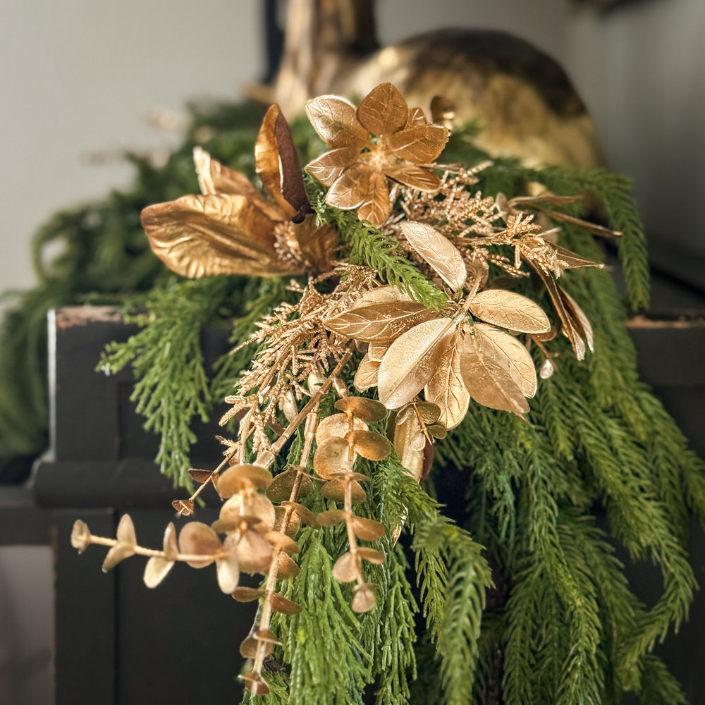 Gold mixed pine w/ magnolia tree branch