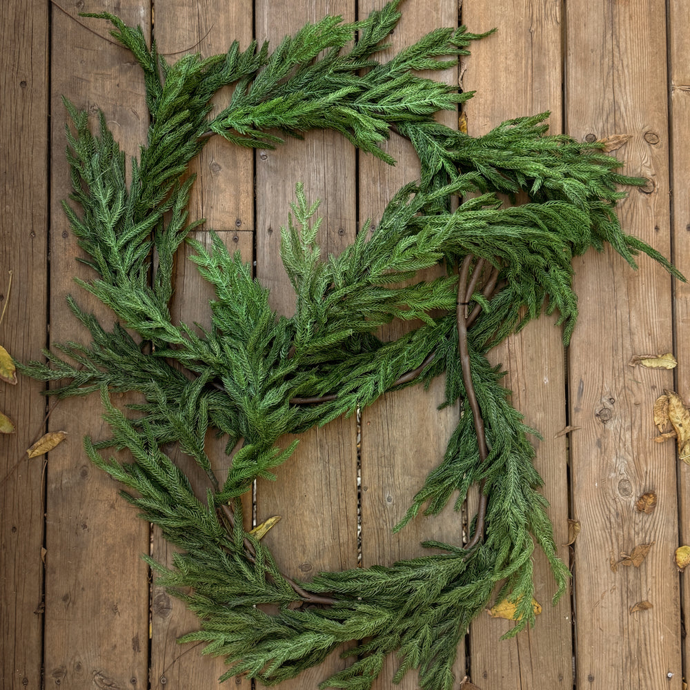 Real Touch 10ft Norfolk Pine Garland.