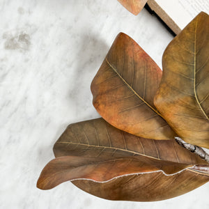Faux Brown Autumn Magnolia Stem