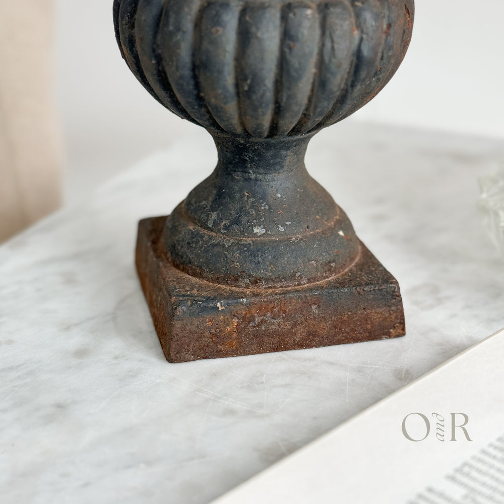 Vintage cast iron flower urn