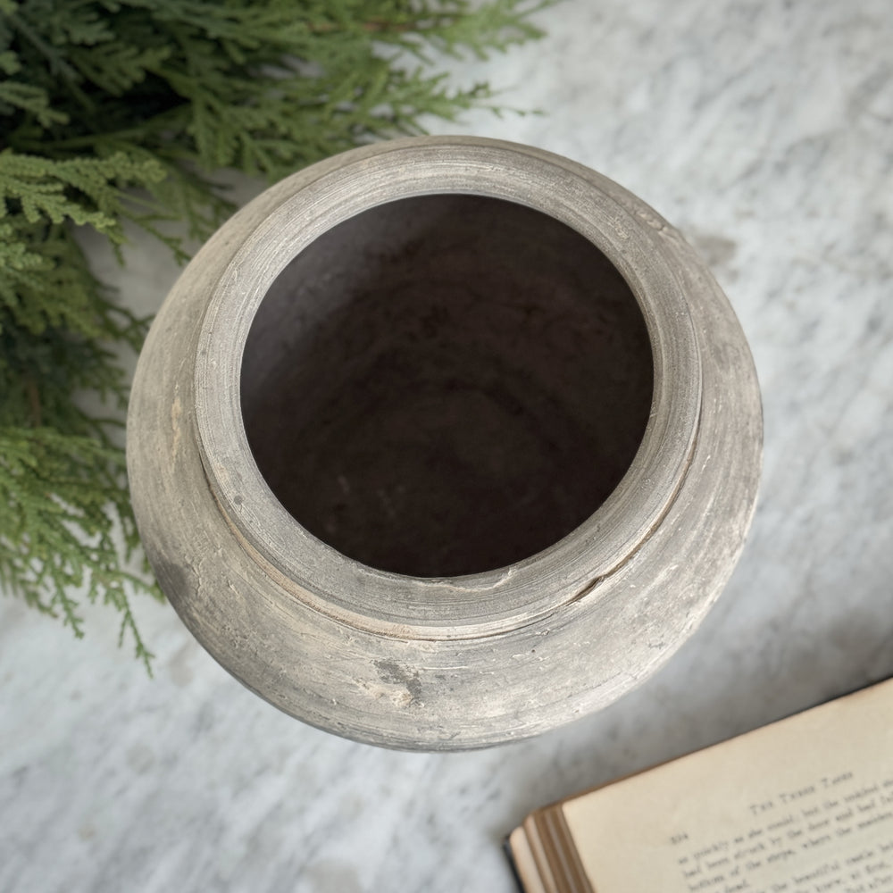 Vintage black pottery vase.