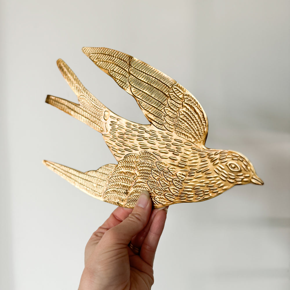 Hammered Gold Swallow