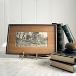 Vintage Wooden Framed River Cattle Print.
